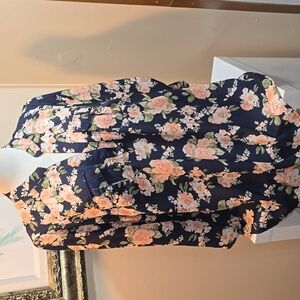 C10 - Floral Navy Blue Blouse